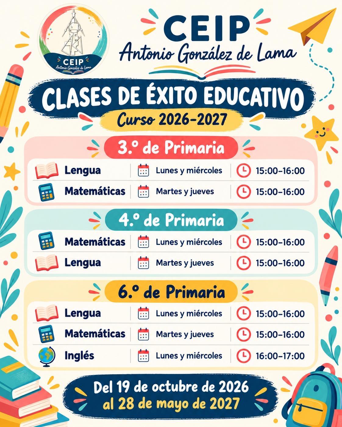 Horario éxito educativo 26-27